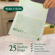 Compostable* Zip Gallon Bags